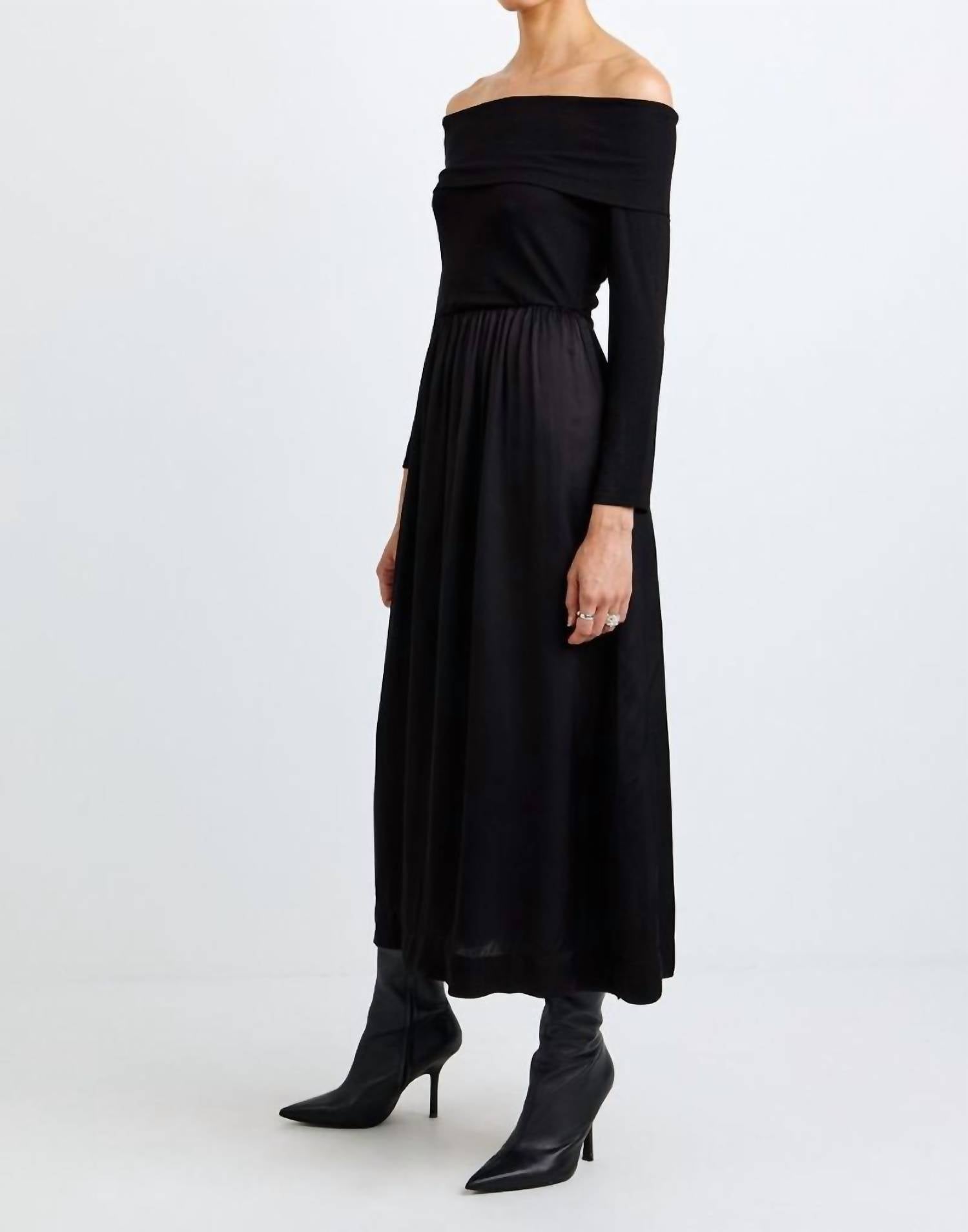 Bella Dahl - Bracelet Length Off Shoulder Midi Dress