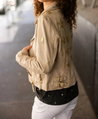 Mauritius - Christy Rf Star Detail Leather Jacket
