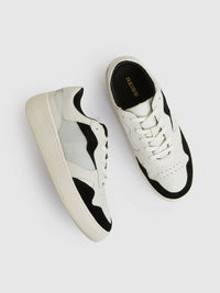 Reiss Women's Ruth Platform Trainer Sneakers in black white - women's sneaker - detail view