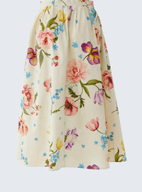 Oui - Floral Print Midi Skirt