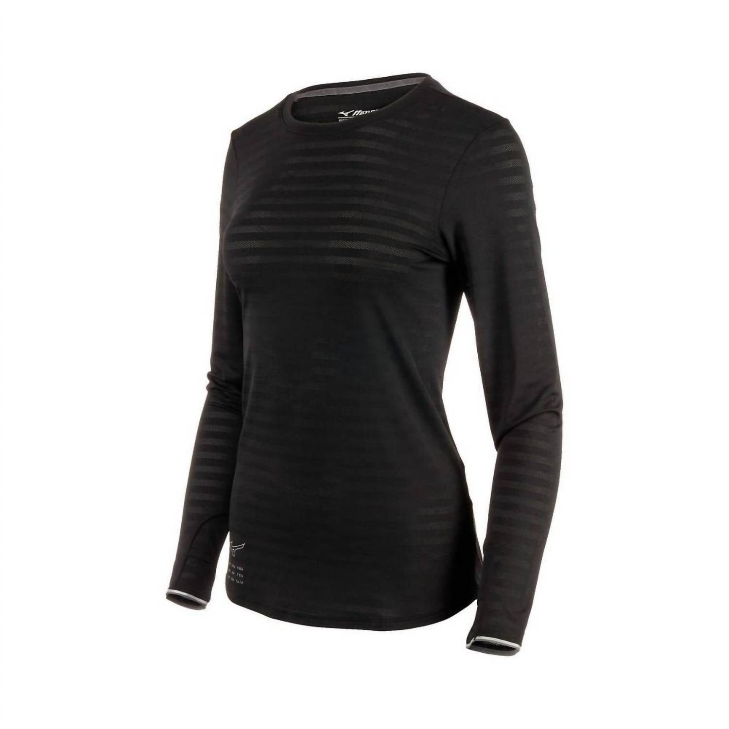 MIZUNO Women's Alpha Eco Running Long Sleeve Shirt in black - women's long sleeve top