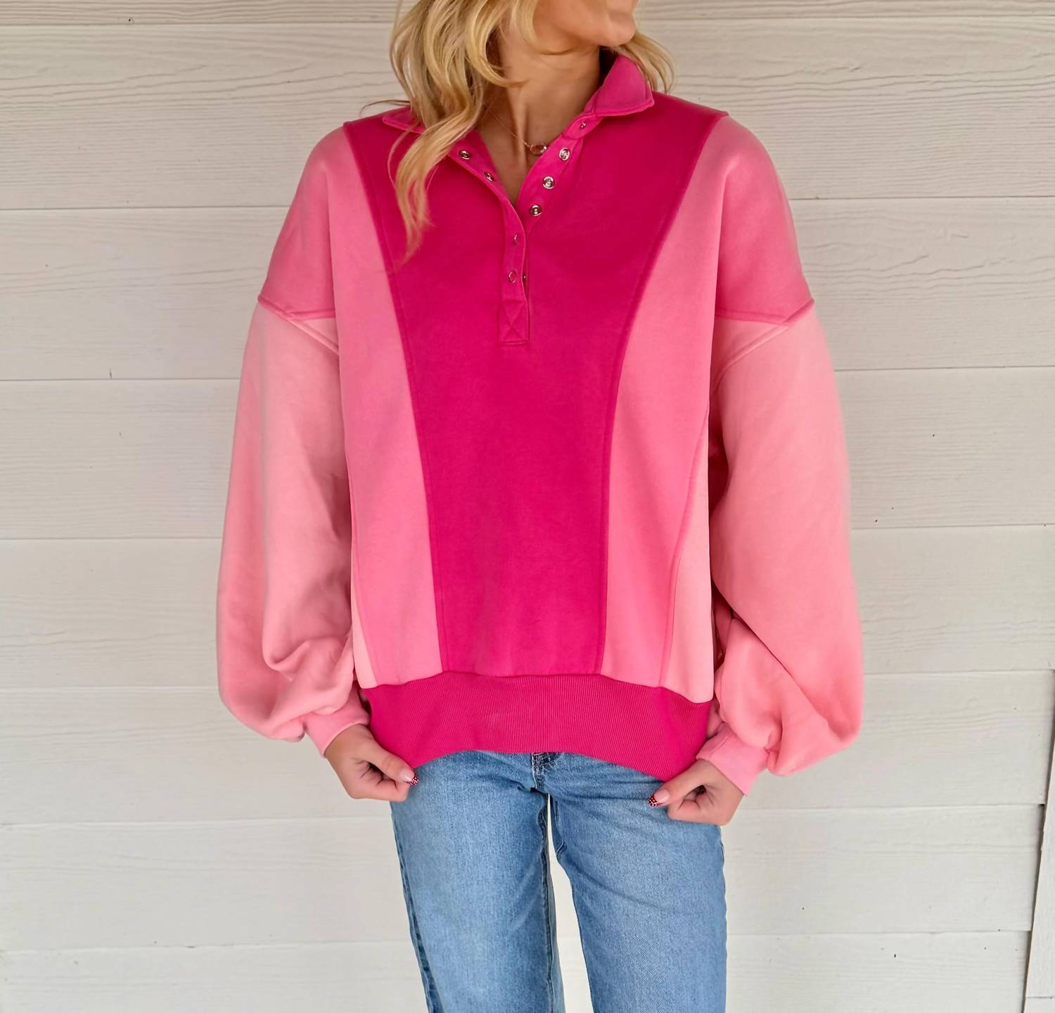 Easel - Emma Color-Block Sweatshirt