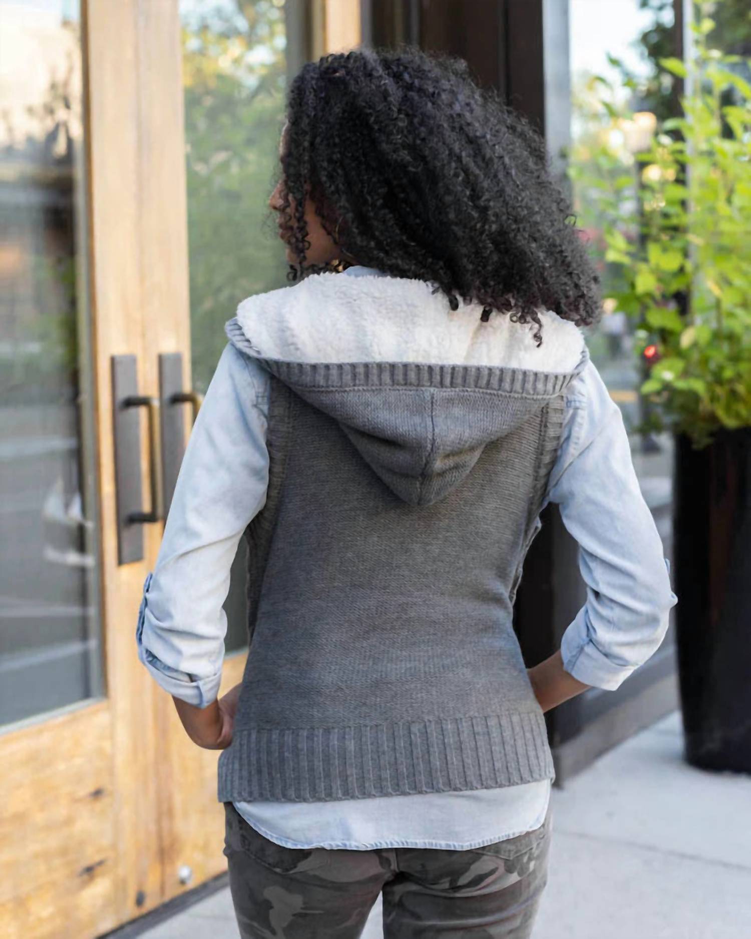 Grace And Lace - Hooded Cable Knit Vest