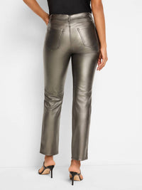 Nic + Zoe - 28" Metallic Faux Leather Straight Pants