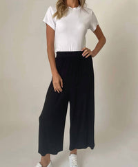 Six/Fifty - Ribbed Culottes High Waisted Pant