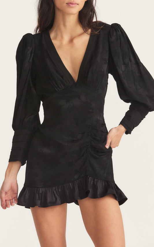 Women's Revaline Plunge Blouson Sleeve Ruffled Dress