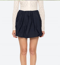 SEA Evelyn Mini Skirt in navy - women's skirt