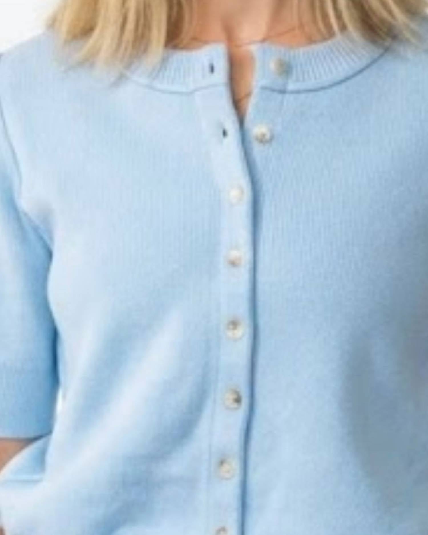 Stitch & Co. - SHORT SLEEVE BUTTON DOWN KNIT SWEATER