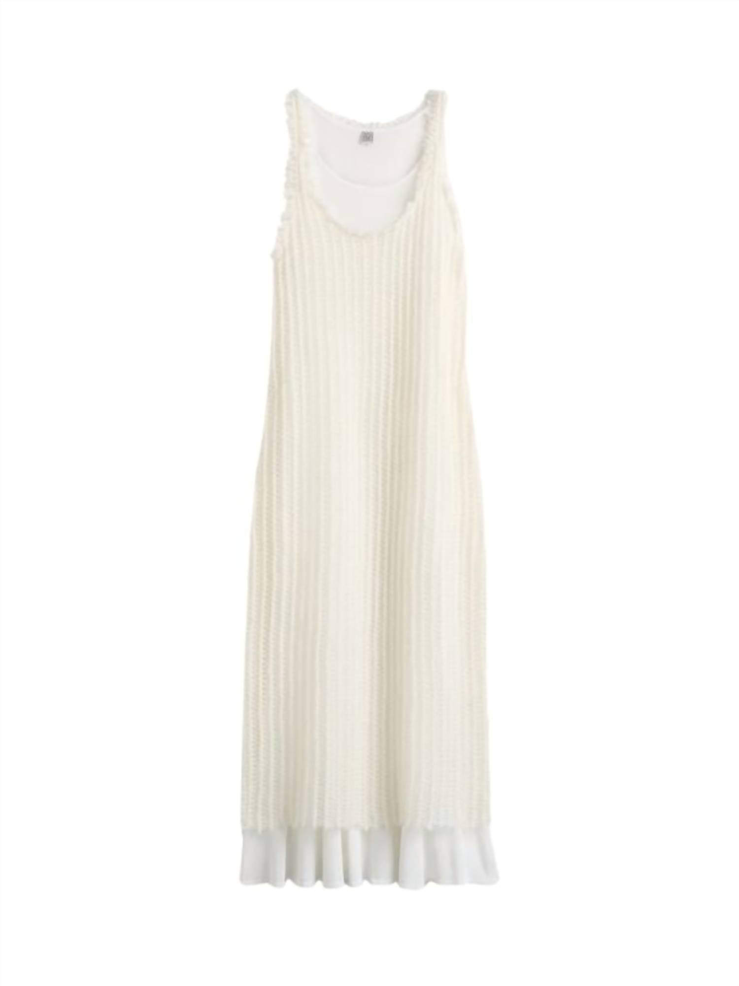 TOTEME Mohair Knit Midi Tank Dress in off white - women's dress - view 5