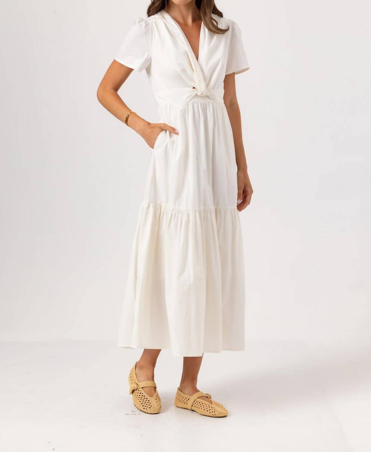 sundays Fleet Maxi Dress in whisper white - women's dress - detail view