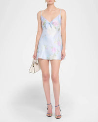 LoveShackFancy Beliona Floral Mini Dress in amethyst sky - women's dress
