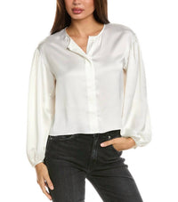 Frame - Long Sleeve Button Silk Blouse