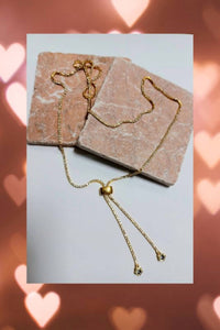 Sparkle Designs - Women's Flower Briolette Gold Tennis Lariat Necklace