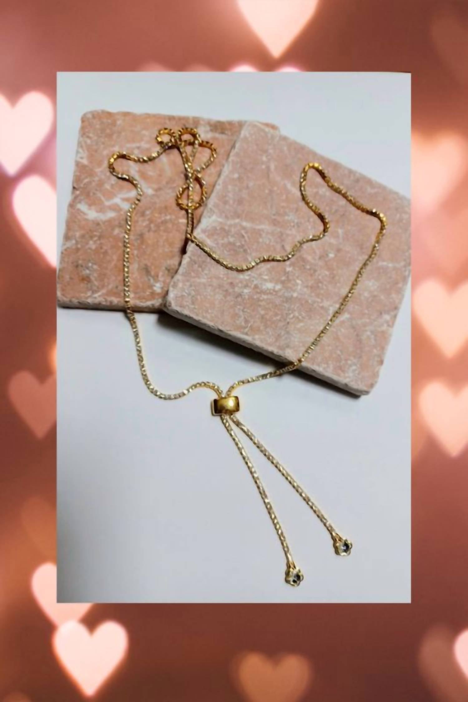 Sparkle Designs - Women's Flower Briolette Gold Tennis Lariat Necklace