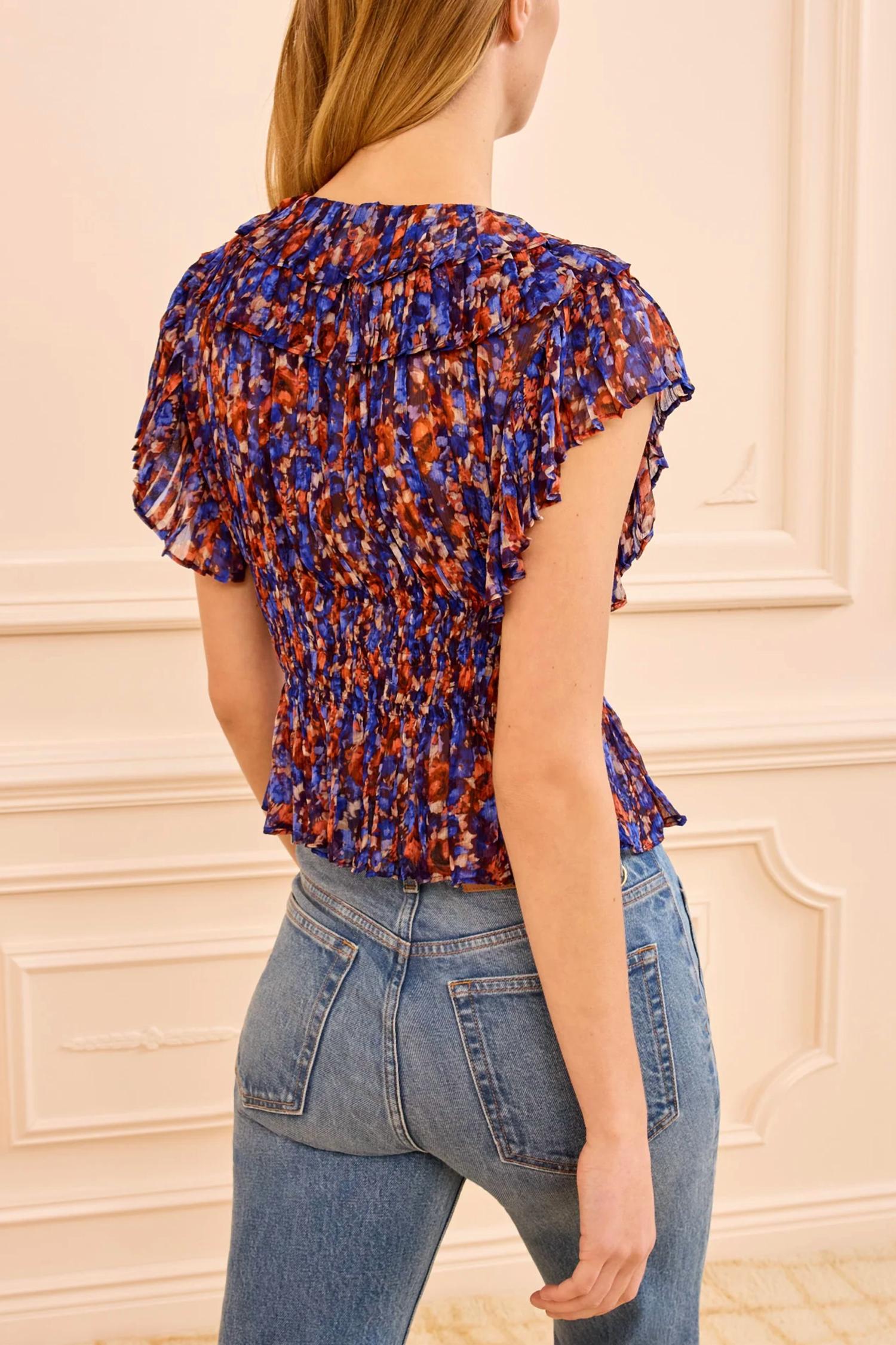 Ulla Johnson - Athene Short Sleeve Silk Top