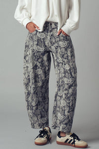 Urban Daizy - Paisley Print Cropped Wide Leg Pants