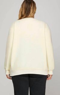 She + Sky - Bow Crewneck Sweater - Plus