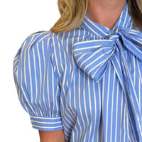 Entro - Striped Bow Front Top