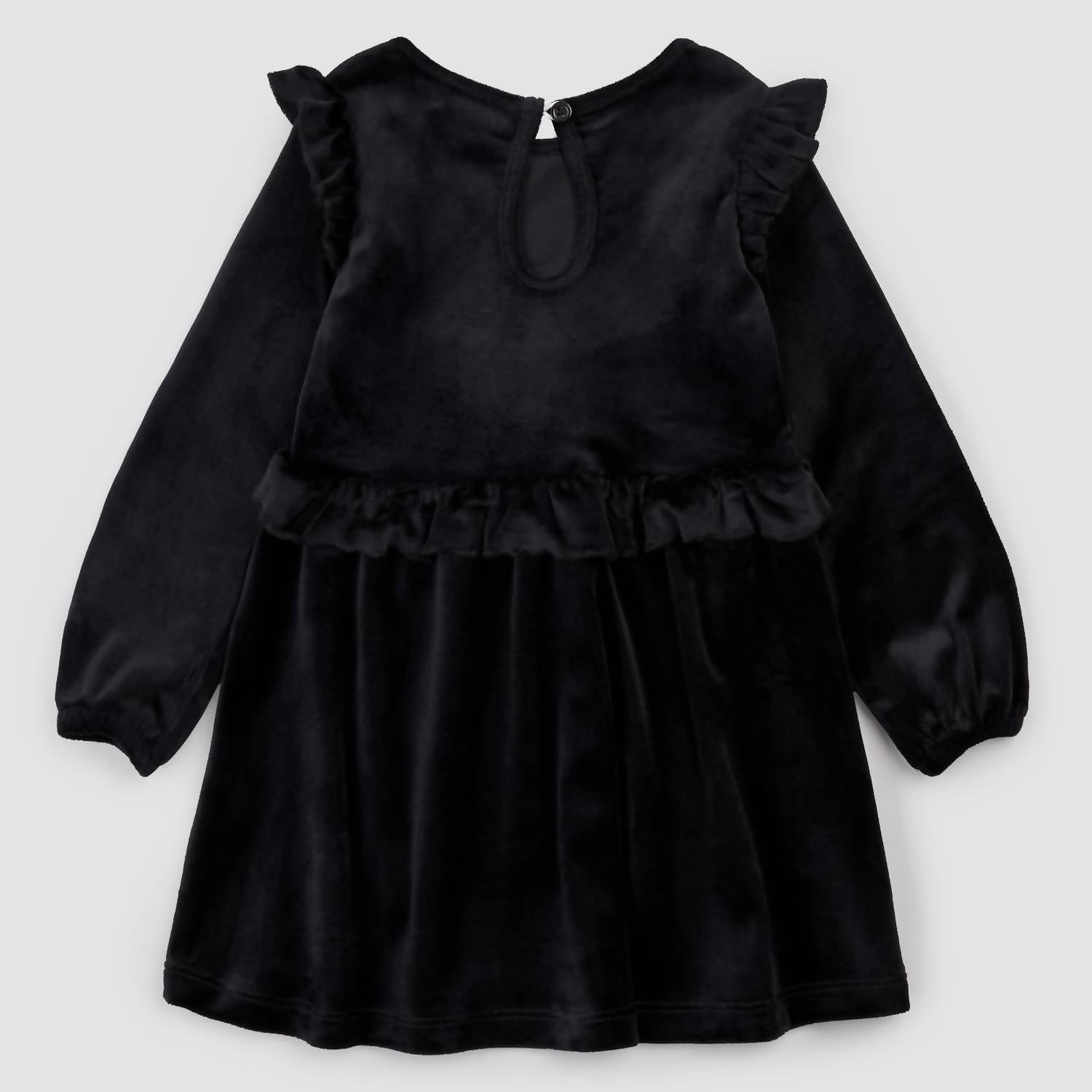 Miles Baby - Girls' Long Sleeves Velour Dress
