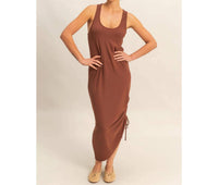 Hyfve - Scoop Neck Side Tie Detail Midi Dress