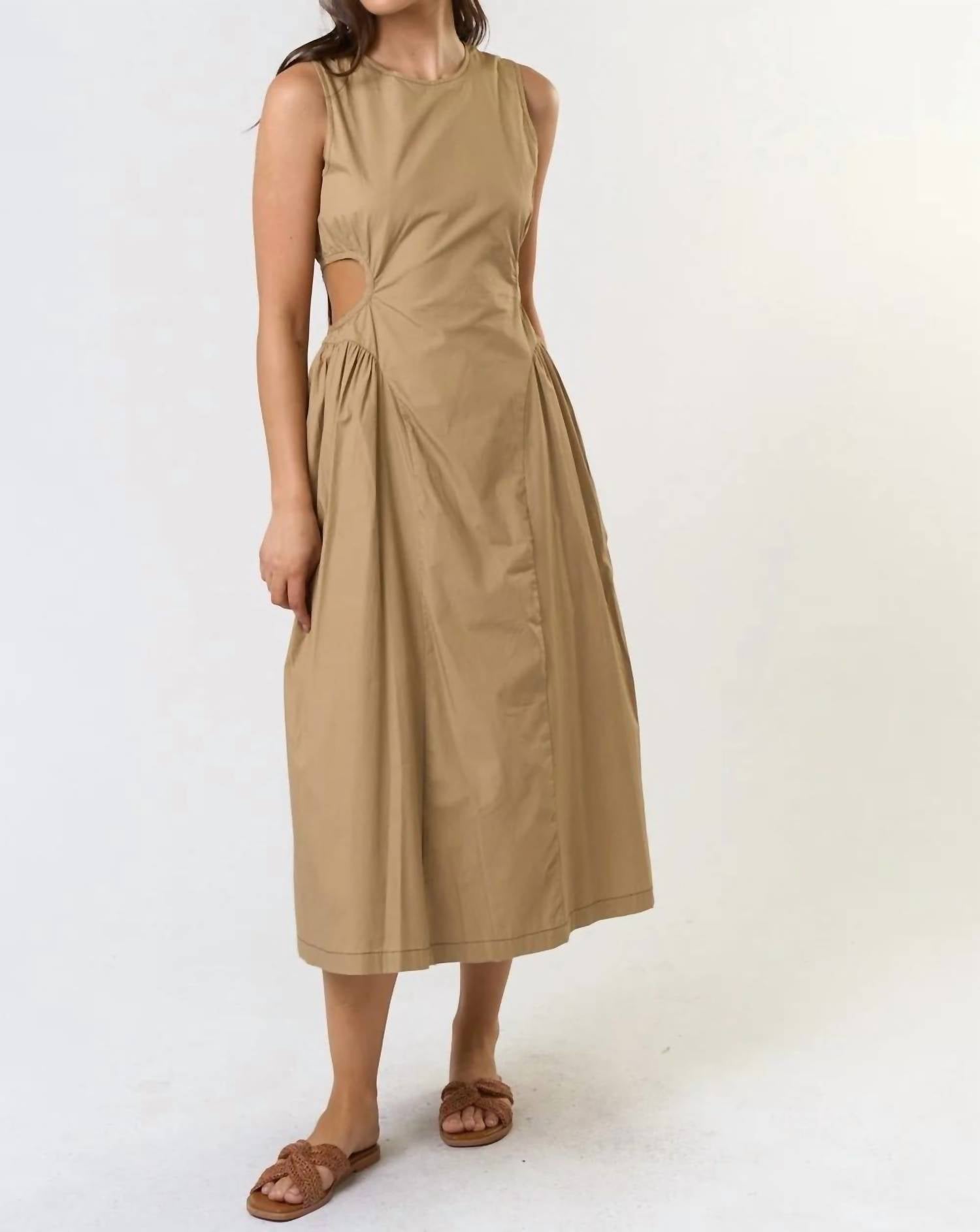 Lalavon - The Florence Cotton Cut Out Midi Dress