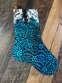 Showman - Glitter Cowhide Christmas Stocking