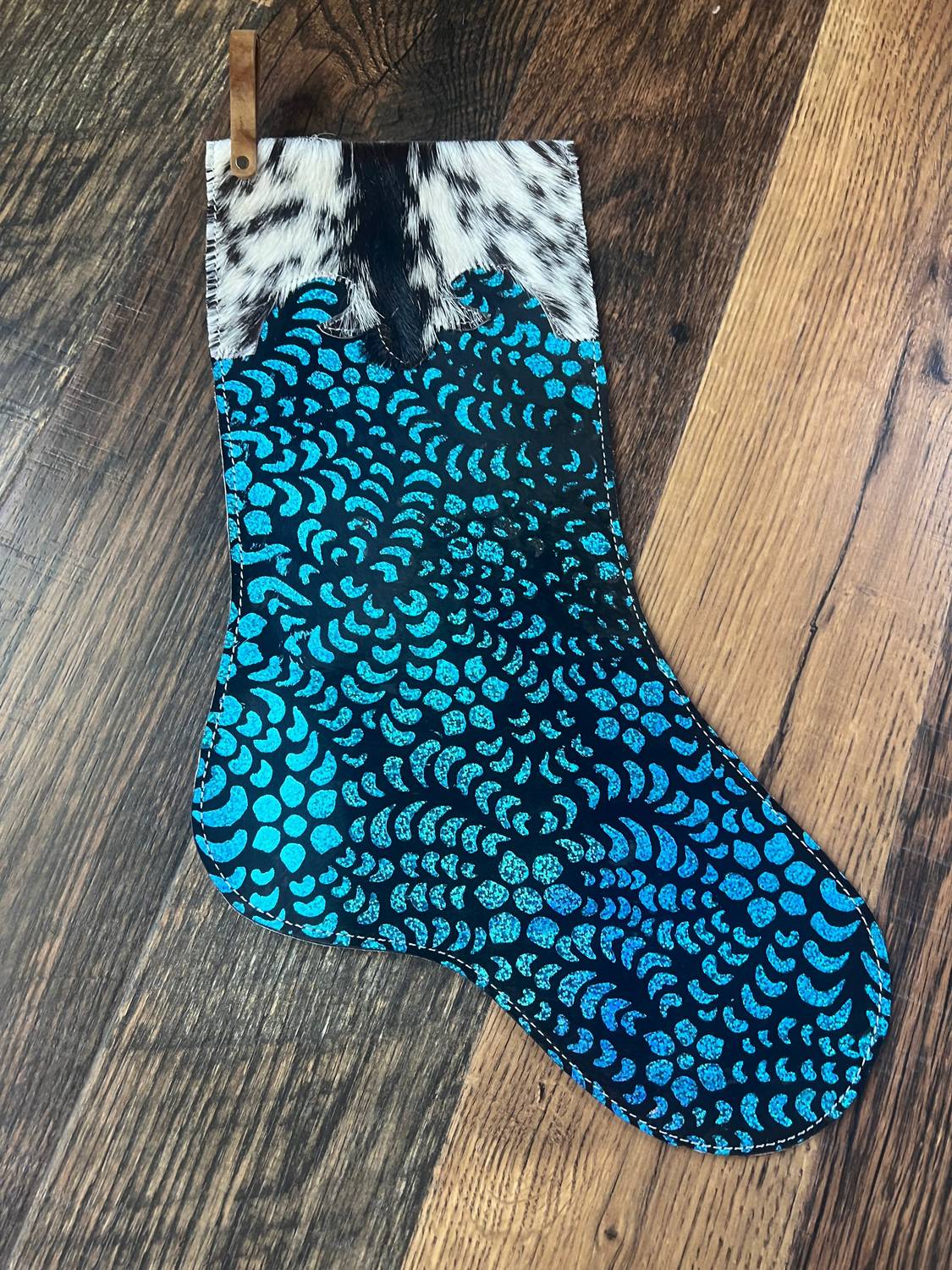 Showman - Glitter Cowhide Christmas Stocking