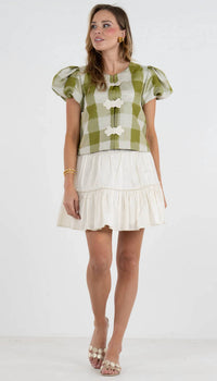 Emily Mccarthy - Isabella Gingham Short Sleeve Top