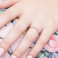 Starlette Women's Rose Stackable Ring in silver - women's jewelry - detail view