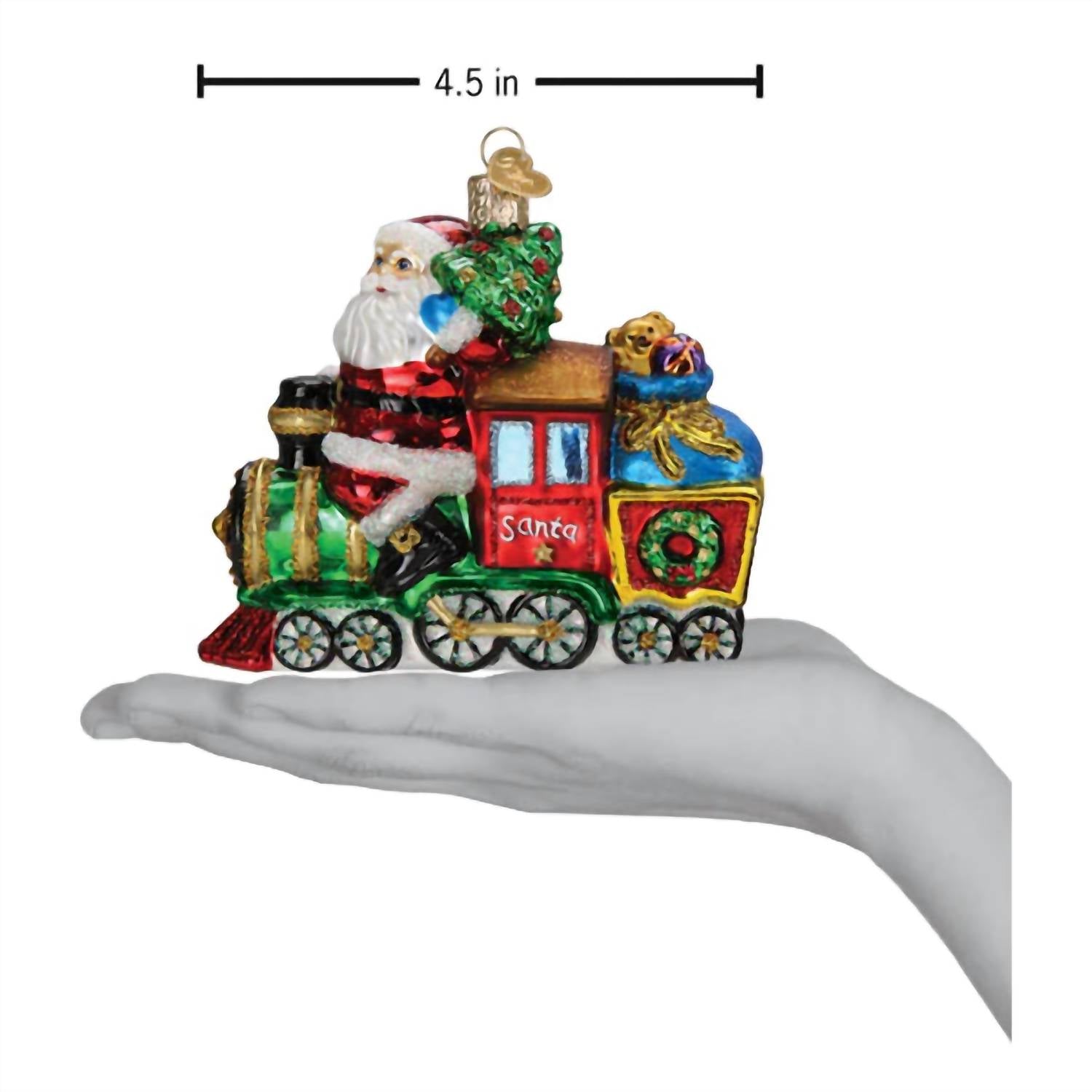 Old World Christmas Santa On Locomotive Ornament in multi - item - alternate view