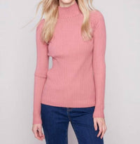 Charlie B - Basic Ribbed Knit Mock Neck Sweater