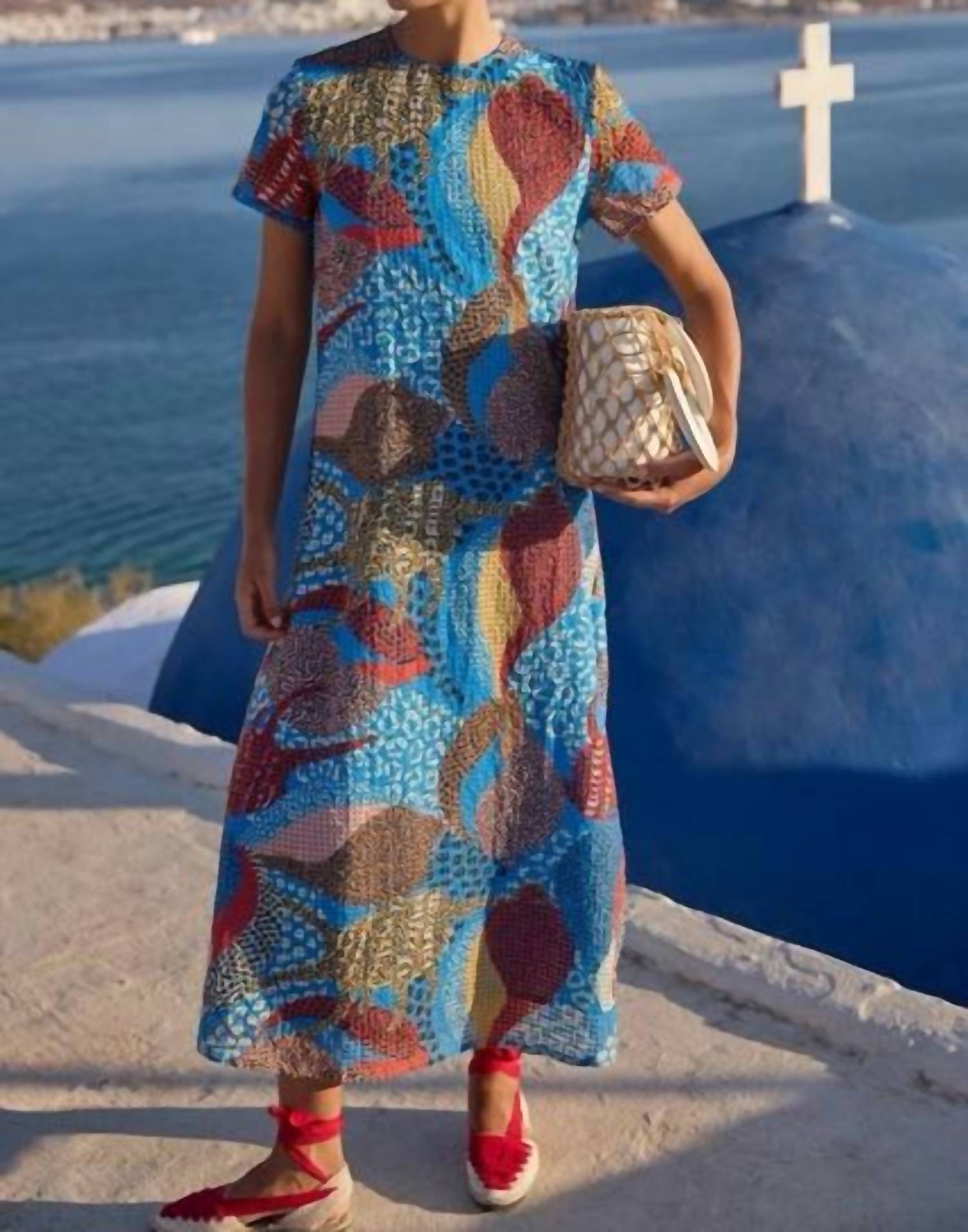 Oliphant - Short Sleeve Shift Midi Dress