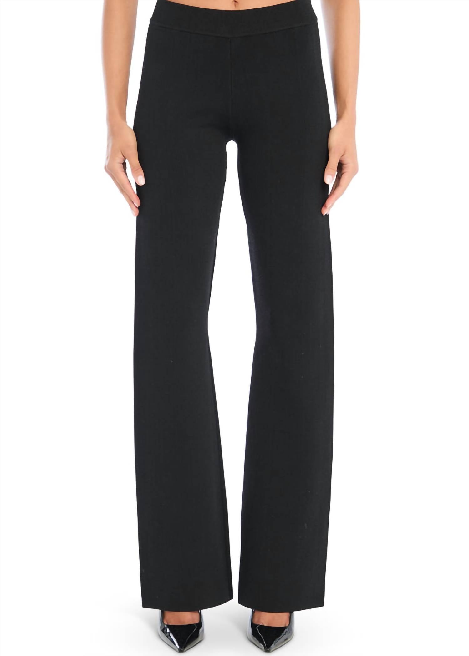 SER.O.YA Cleer Mid-rise Flare Pant in black - women's pants - detail view