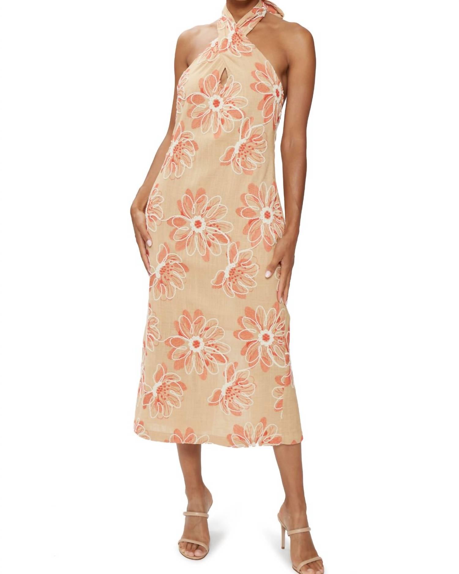 Ramy Brook - Aiden Embroidered Halter Midi Dress