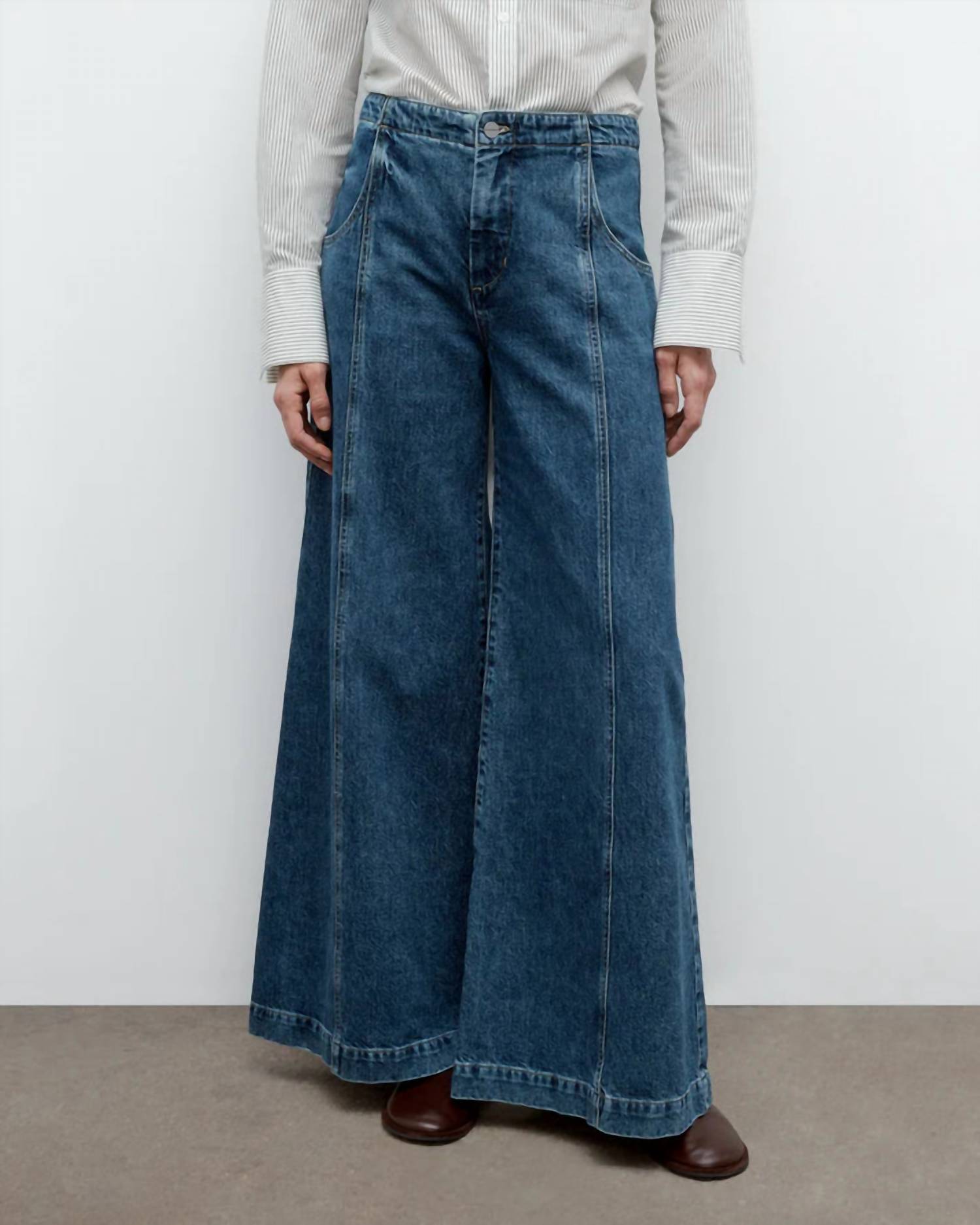 Twp - Dancing Mid Rise Ultra Wide Leg Jeans