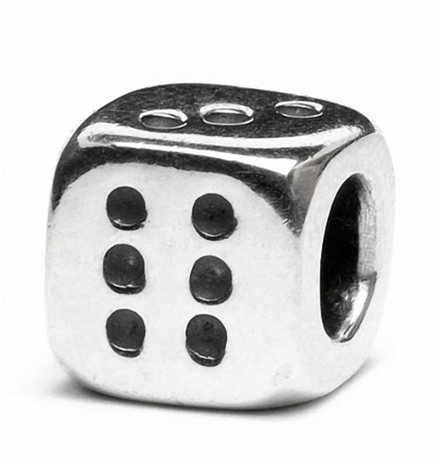 Trollbeads Women's Dice Bead Charm in silver - women's accessory