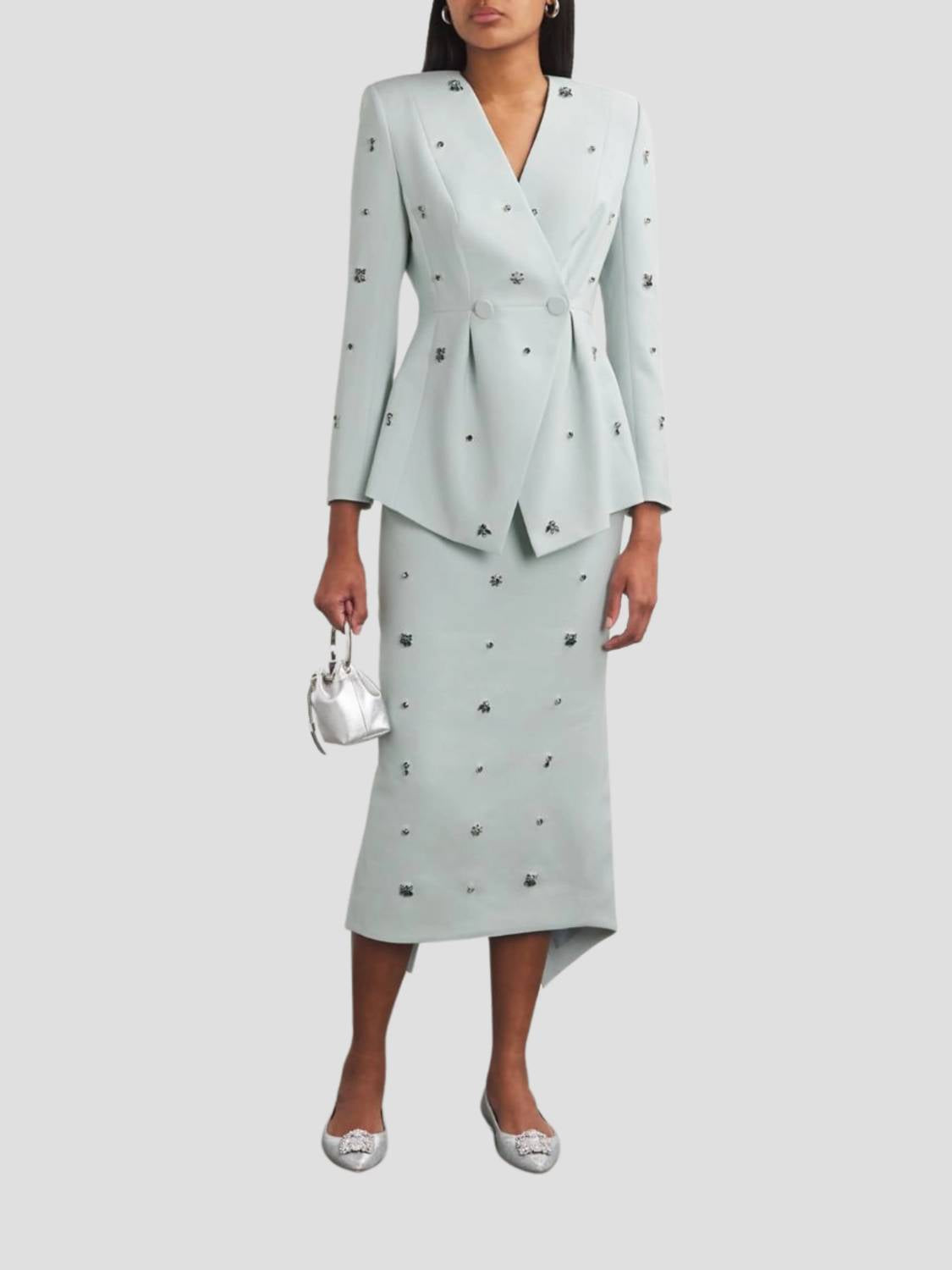 Huishan Zhang - Milo Crystal-embellishe Crepe Jacket
