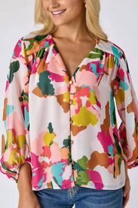 Crosby by Mollie Burch Nellie V-neck Blouse in blush - women's blouse - alternate view