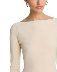 JONATHAN SIMKHAI Angela Long Sleeve Midi Dress in sand - women's dress - view 6