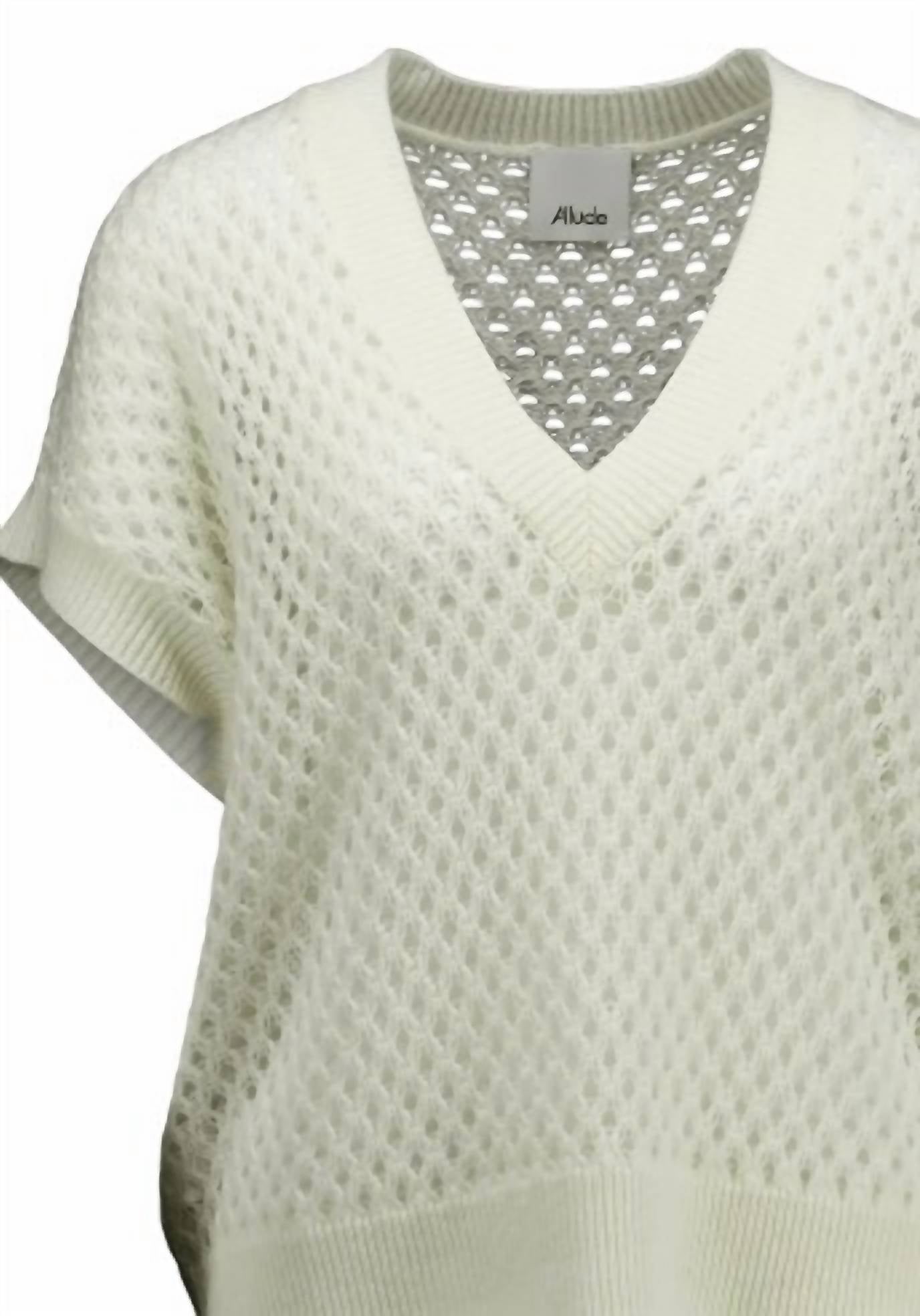 Allude - Women's Short Sleeve V-sweater
