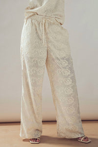 Urban Daizy - Floral Embroidered Cotton Top and Pant Set