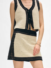 White + Warren - COTTON CROCHET TIE TANK
