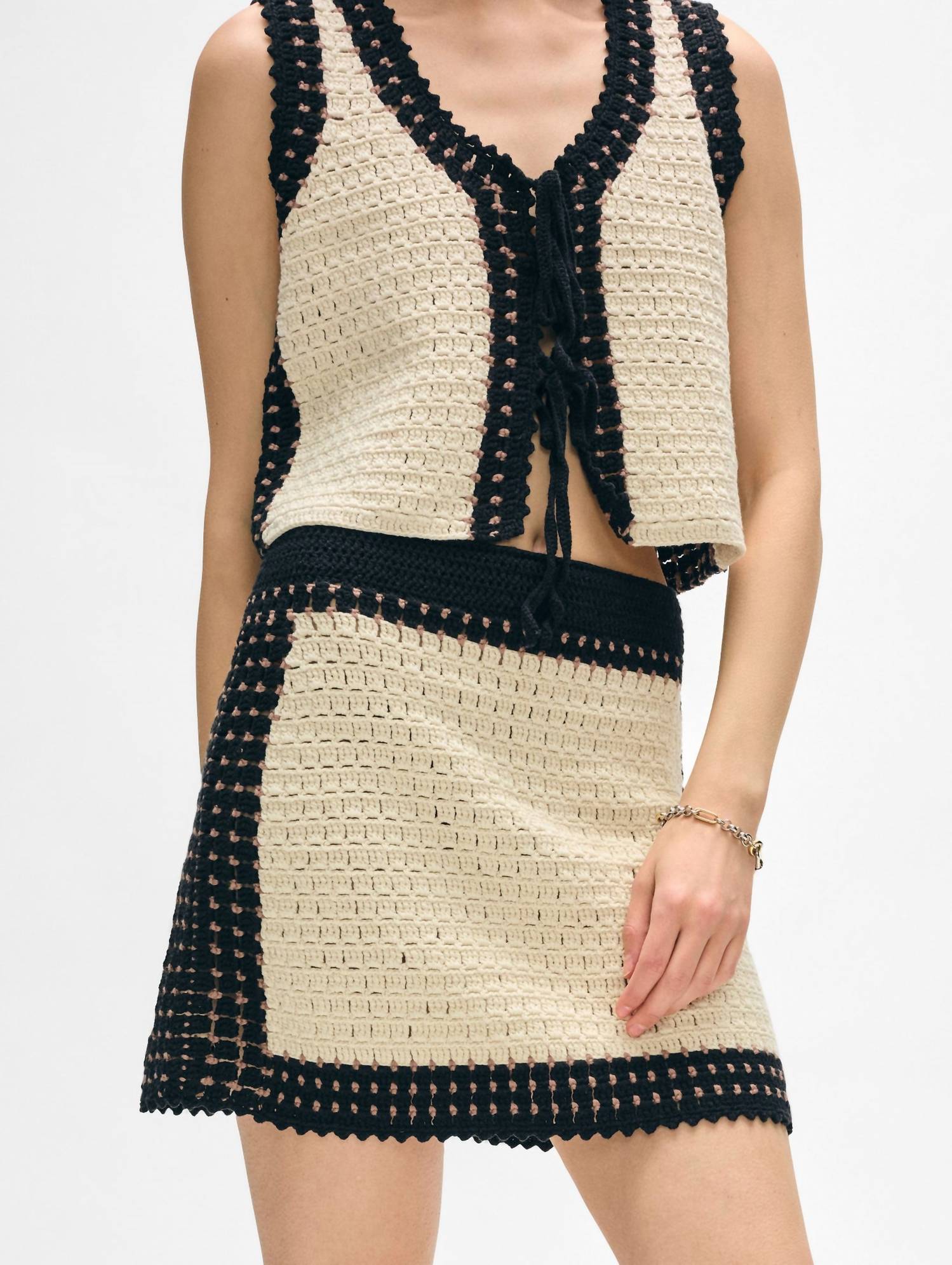 White + Warren - COTTON CROCHET TIE TANK
