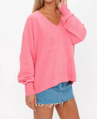 Show Me Your Mumu Anything Goes Sweater in coral knit - women's sweater - alternate view