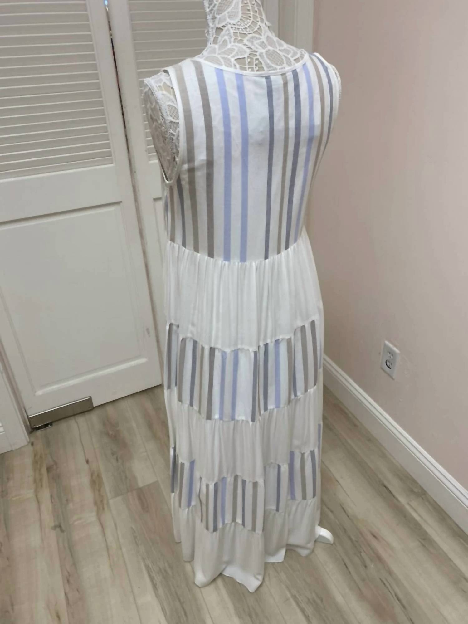 Charlie B - Women's Long Striped Layered Tank Dress