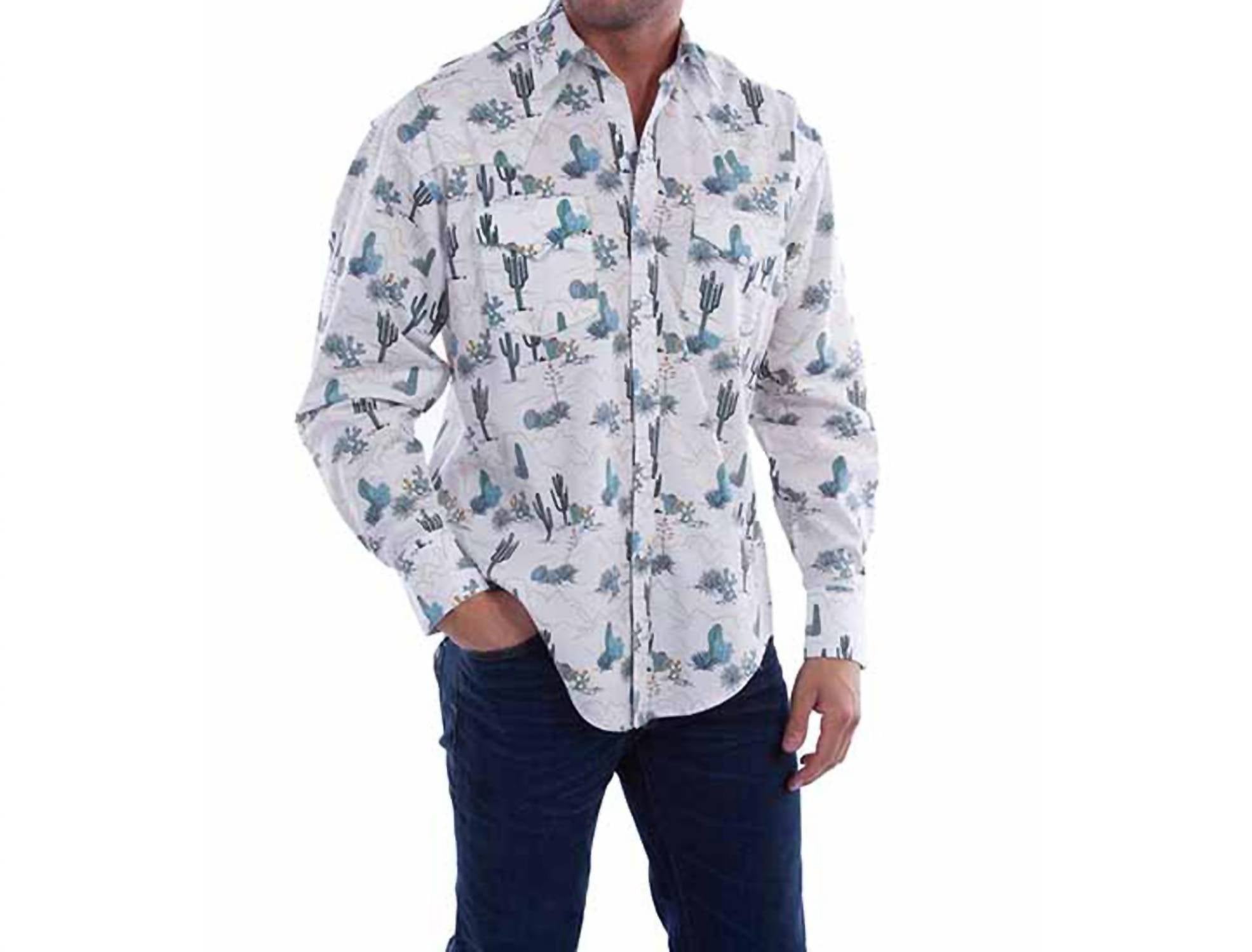 Scully - Cactus Print Long Sleeve Shirt
