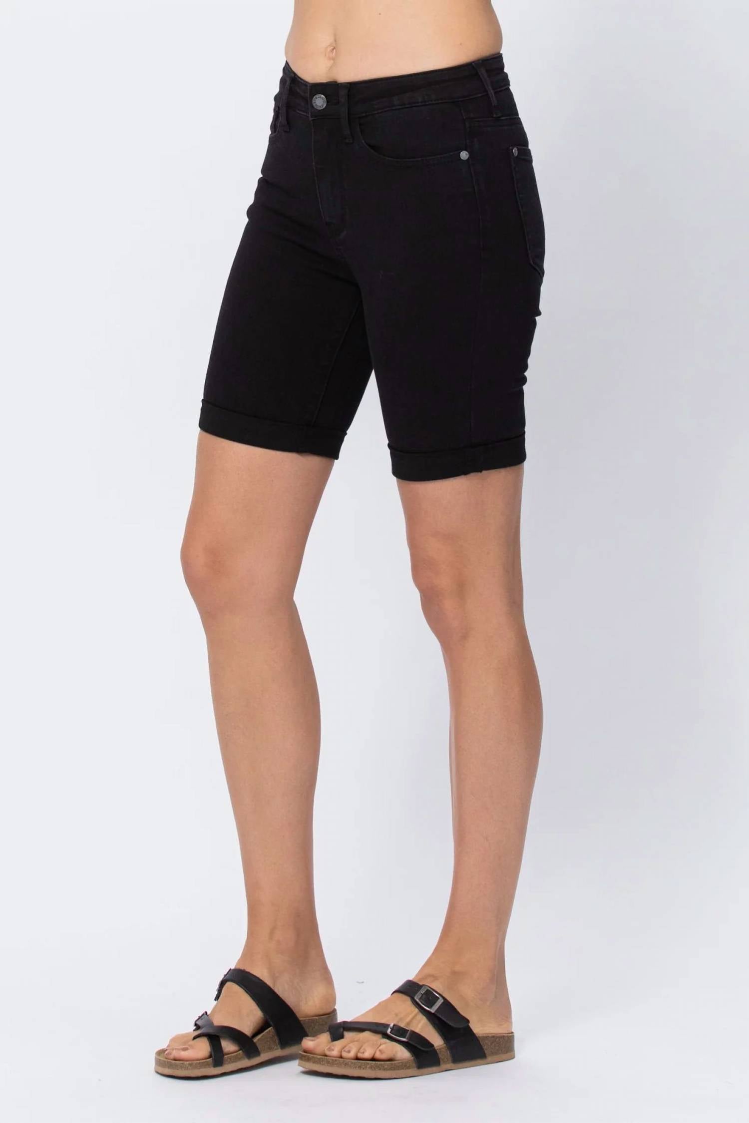 Judy Blue - High Rise Cuffed Bermuda Shorts