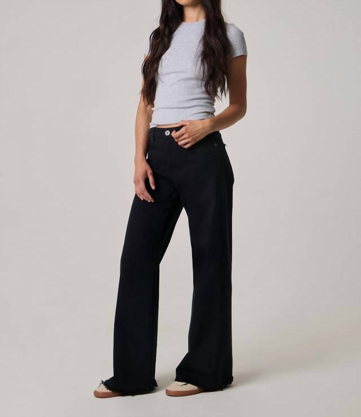 Edyson Valentino High Rise Jeans in black - women's jeans - alternate view