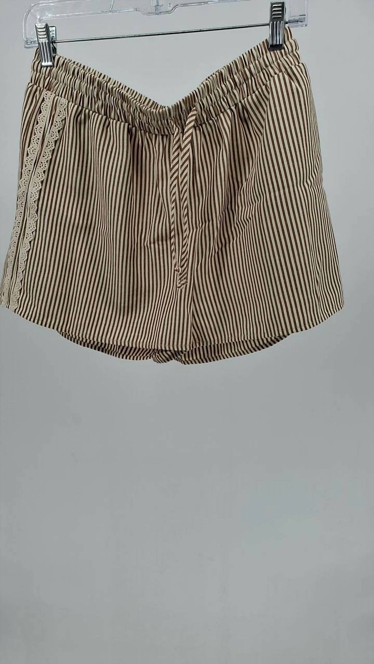 Jade By Jane - Elastic Waist Stripe Casual Shorts
