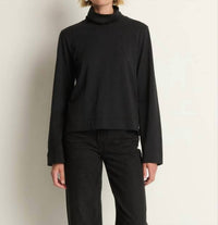 Nation LTD Neo Turtleneck Top in jet black - women's long sleeve top